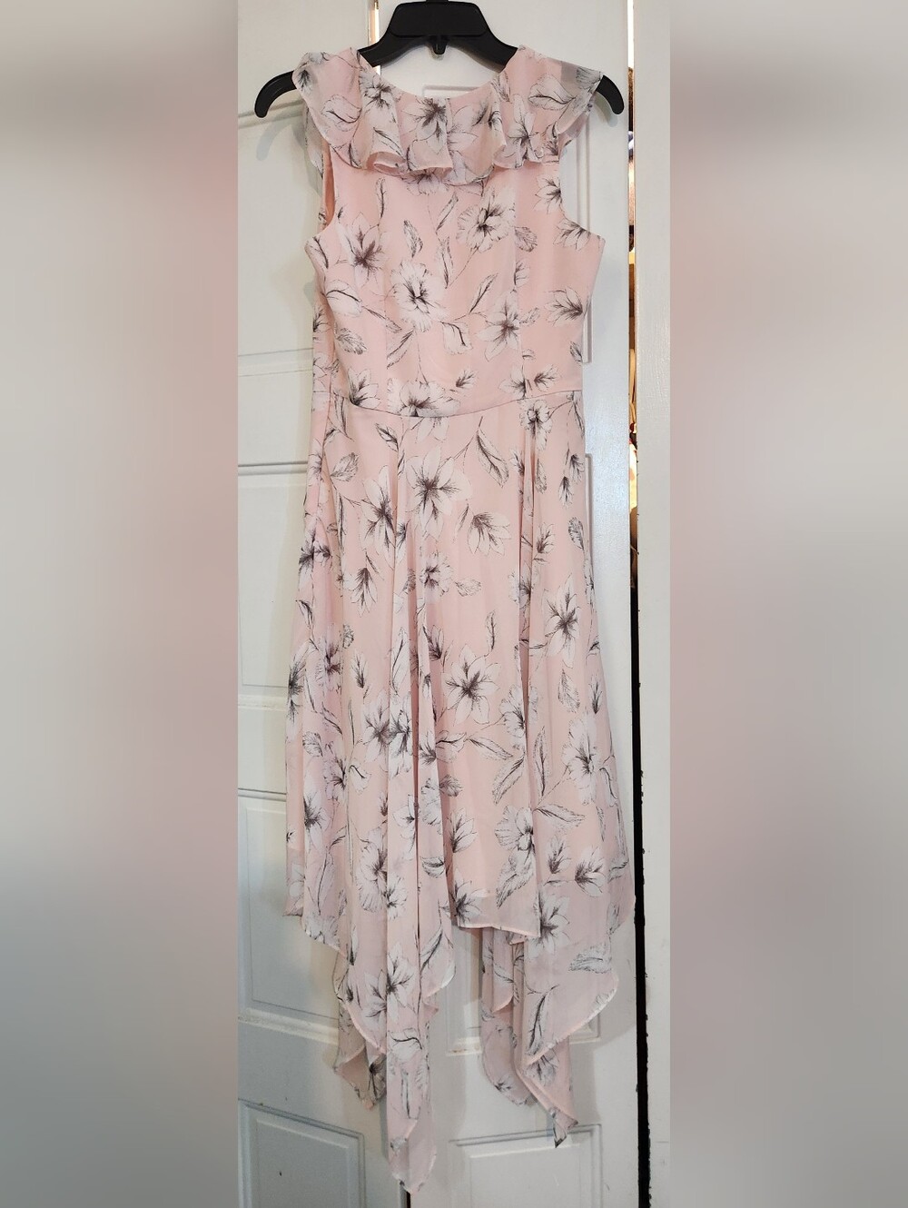 KENZIE DRESSES FLUTTER SLEEVE PINK DRESS, 6